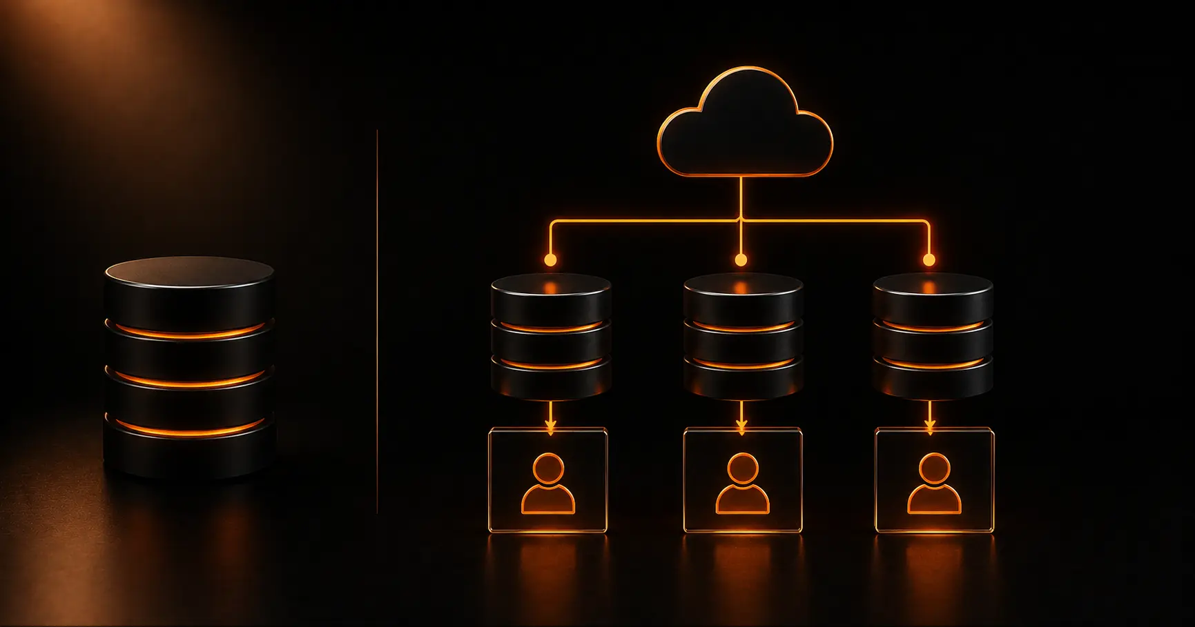 Single-tenant database compared with a multi-tenant SaaS architecture using separate data schemas to maintain secure tenant isolation.