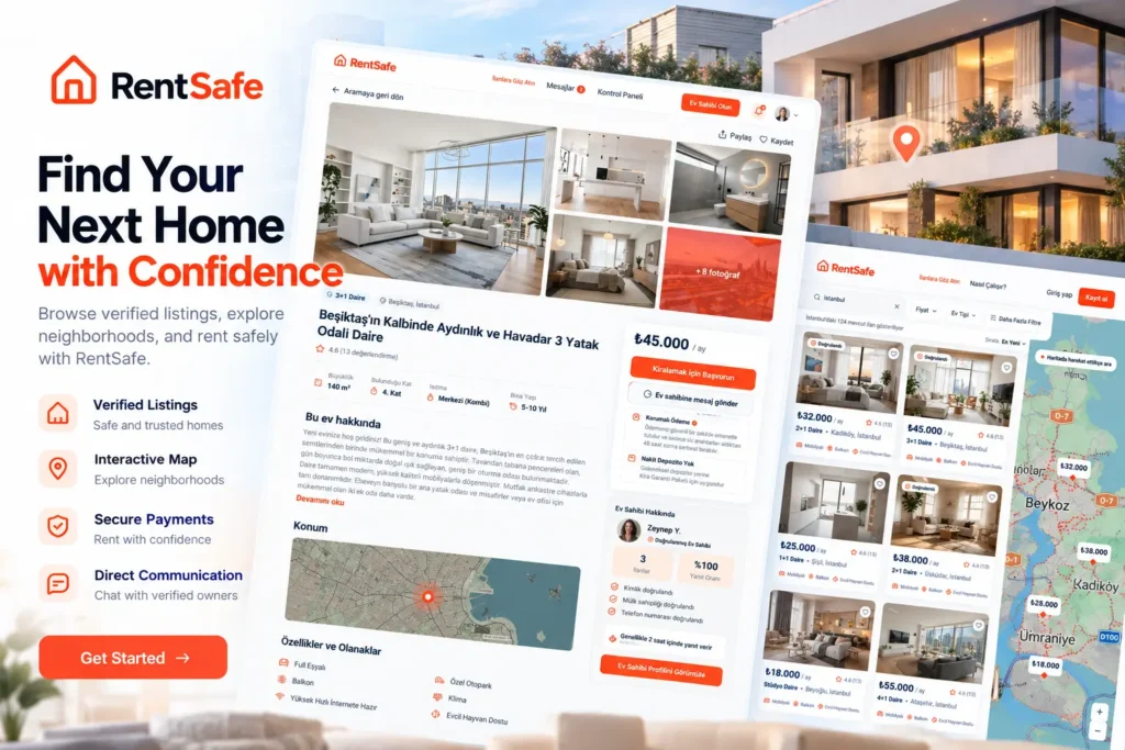 RentSafe Modern Property Platform Mockup
