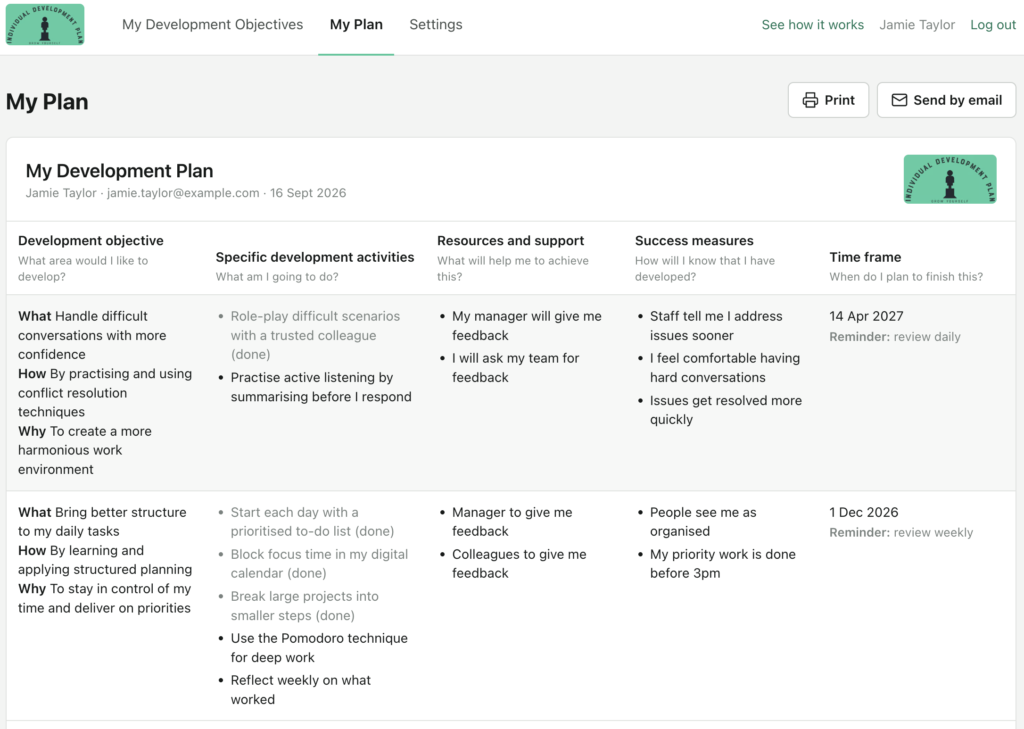 Individual Development Plan 1
